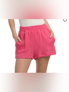 Three Dots Pink Gauze Shorts Size M